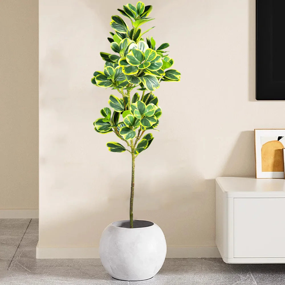 עץ פיקוס בעל ענפים טרופיים מלאכותי נעים למגע מושלם לעיצוב הבית הגינה והמשרד