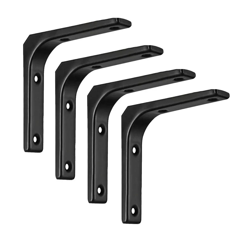 Shelf brackets L-shaped floating wall shelves black and white stainless steel bore stand bracket support hardware home