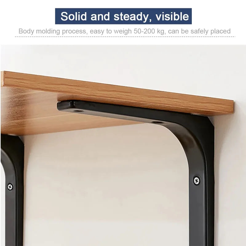 Shelf brackets L-shaped floating wall shelves black and white stainless steel bore stand bracket support hardware home